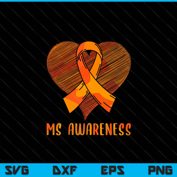 Ms awareness multiple sclerosis awareness SVG cut file