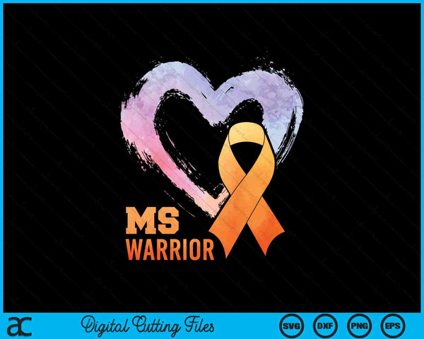 Ms warrior heart multiple sclerosis awareness month SVG cut file