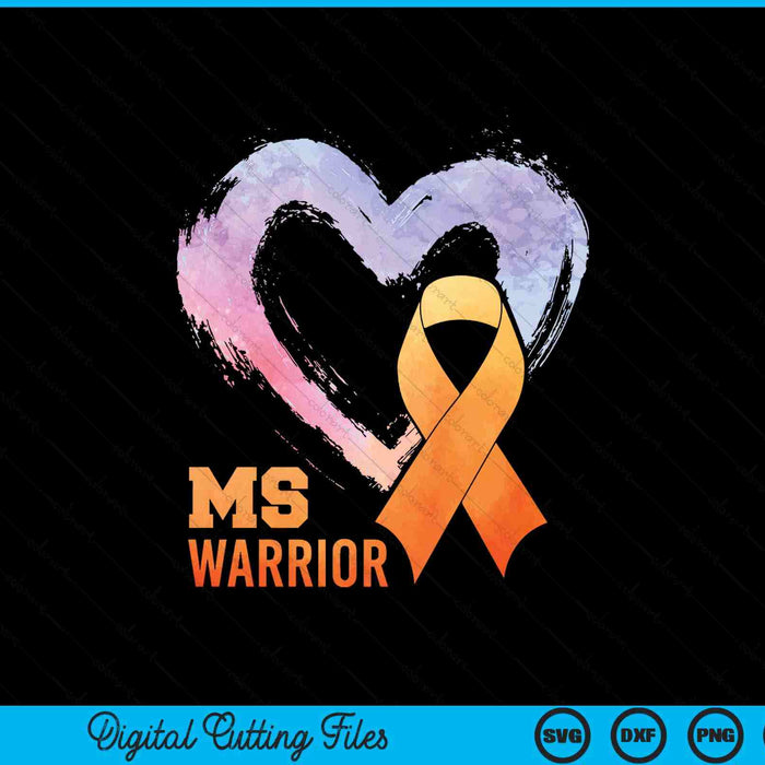 Ms warrior heart multiple sclerosis awareness month SVG cut file