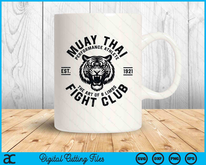 Muay Thai Street Fight Club Mens Mma Tiger Kick Boxing Club SVG PNG Digital Printable Files