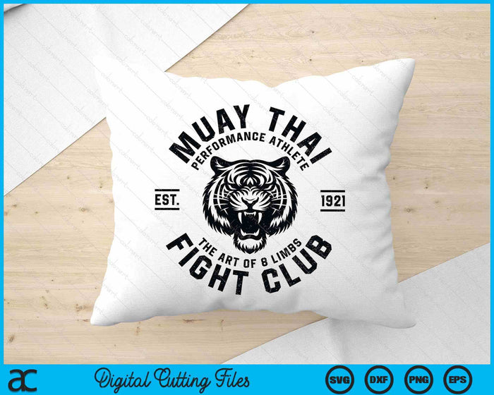 Muay Thai Street Fight Club Mens Mma Tiger Kick Boxing Club SVG PNG Digital Printable Files