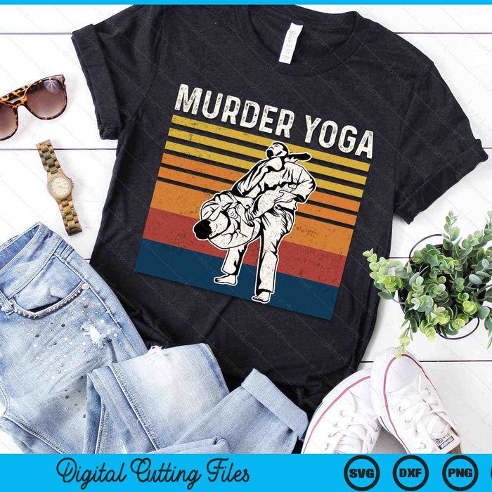 Murder Yoga Funny Vintage BJJ Brazilian Jiu Jitsu SVG PNG Digital Printable Files