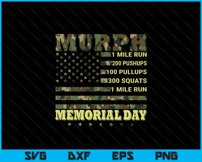 Murph Workout Challenge American Memorial Day Murph SVG PNG Digital Printable Files