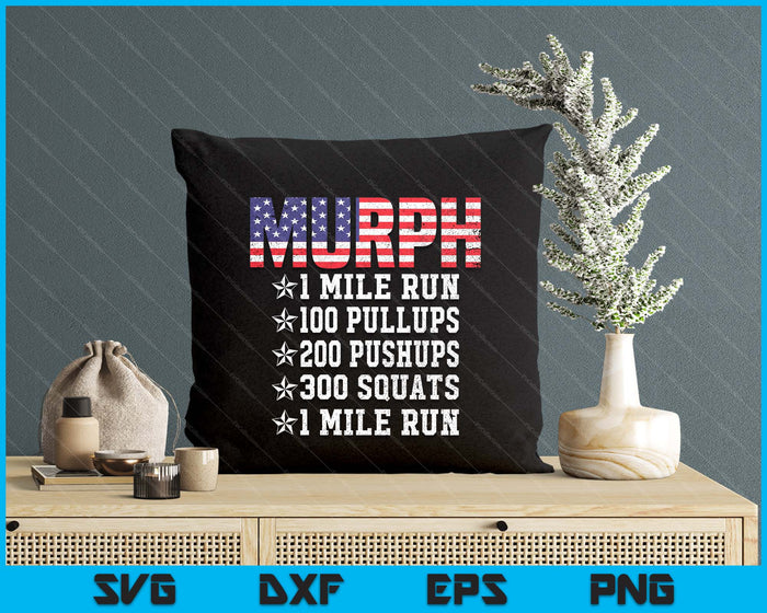 Murph Challenge Memorial Day Workout Gym Gear Patriotic SVG PNG Digital Printable Files