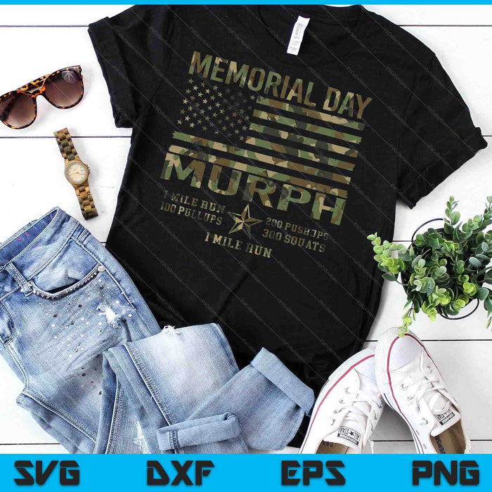 Murph Challenge Memorial Day Workout Gym US Patriotic SVG PNG Digital Printable Files