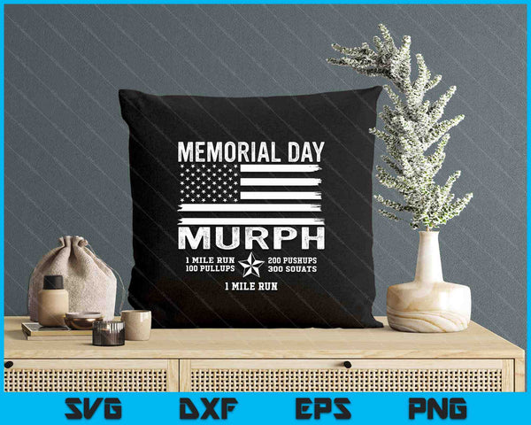 Murph Challenge Memorial Day Workout Gym Us Flag Patriotic SVG PNG Digital Printable Files