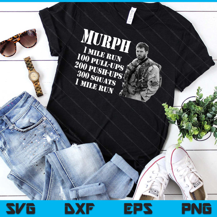Murph Workout Exercise Challenge Patriotic WOD SVG PNG Digital Printable Files