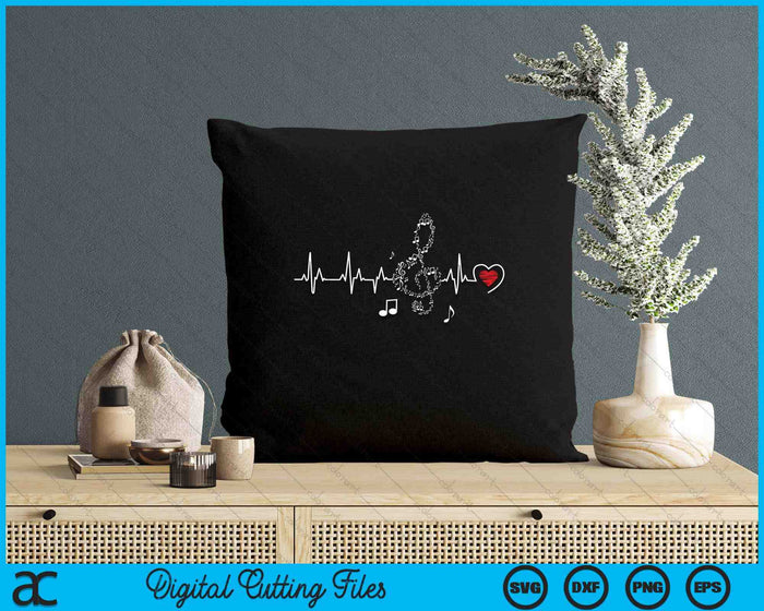 Music Heartbeat Clothing For Music Lovers SVG PNG Digital Printable Files