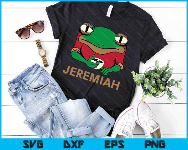 Muziekliefhebbers grappige Jeremiah de Bullfrog Retro muziek SVG PNG digitale afdrukbare bestanden