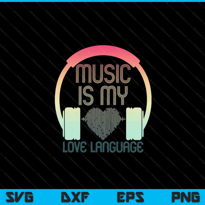 Music is my love language cute heart waves for music lover SVG cut file