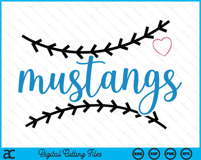 Mustangs Baseball Game Day SVG PNG Digital Printable Files