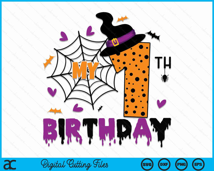 My 1st Birthday Halloween Party Spooky 1 Year Old SVG PNG Digital Cutting File