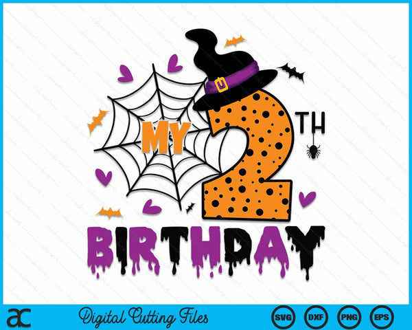 My 2nd Birthday Halloween Party Spooky 2 Year Old SVG PNG Digital Cutting File