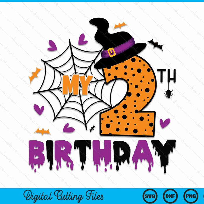 My 2nd Birthday Halloween Party Spooky 2 Year Old SVG PNG Digital Cutting File