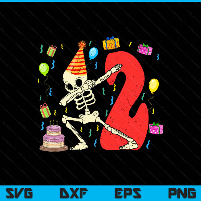 My 2nd Birthday Skeleton Halloween 2 Year Old SVG PNG Digital Printable Files