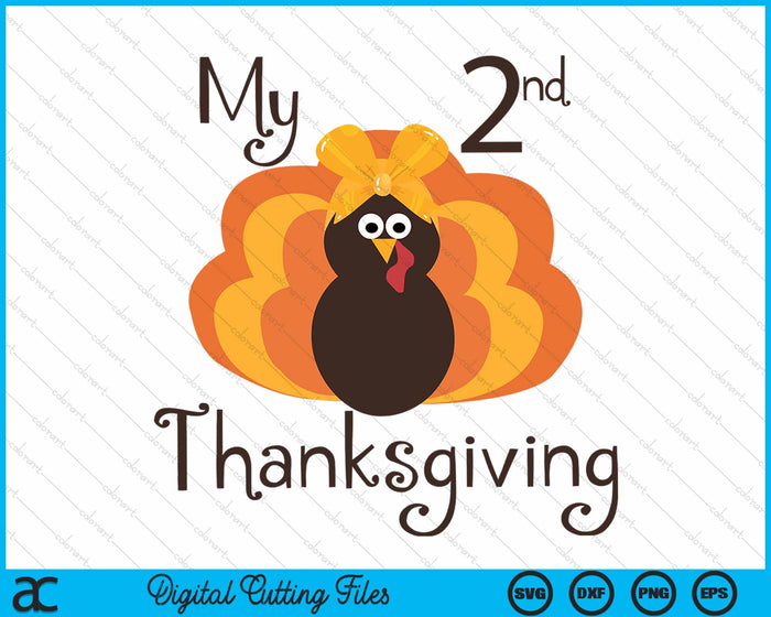 Mijn 2e Thanksgiving Baby Girl Thanksgiving SVG PNG digitale snijbestanden