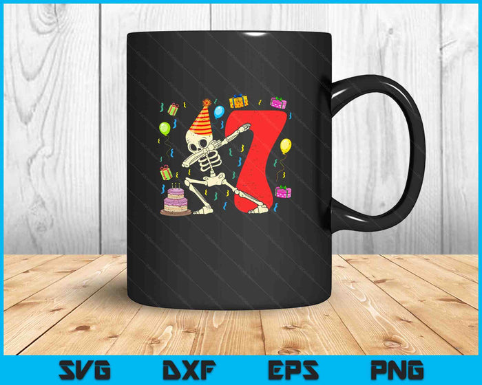 My 7th Birthday Skeleton Halloween 7 Year Old SVG PNG Digital Printable Files