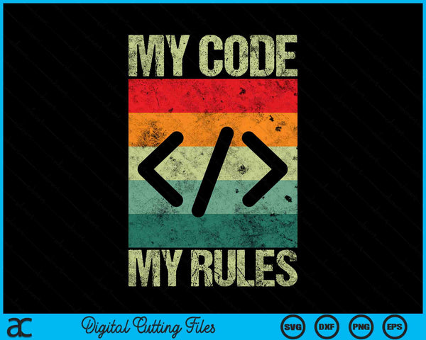 Mijn code mijn regels programmeur SVG PNG digitale snijbestanden