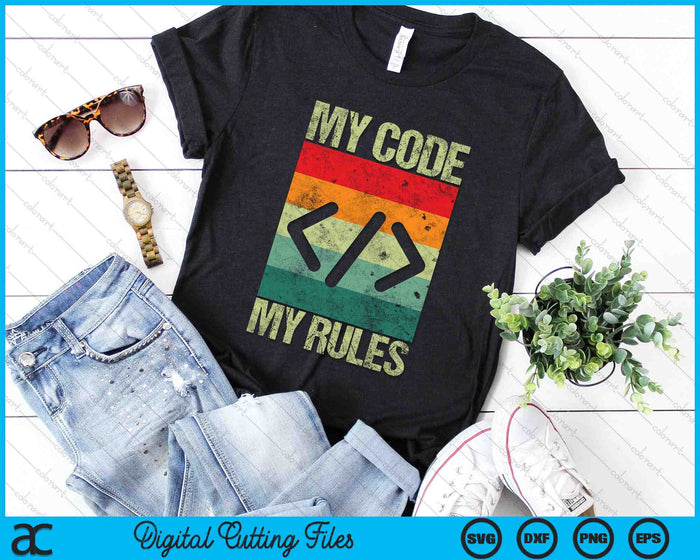 Mijn code mijn regels programmeur SVG PNG digitale snijbestanden