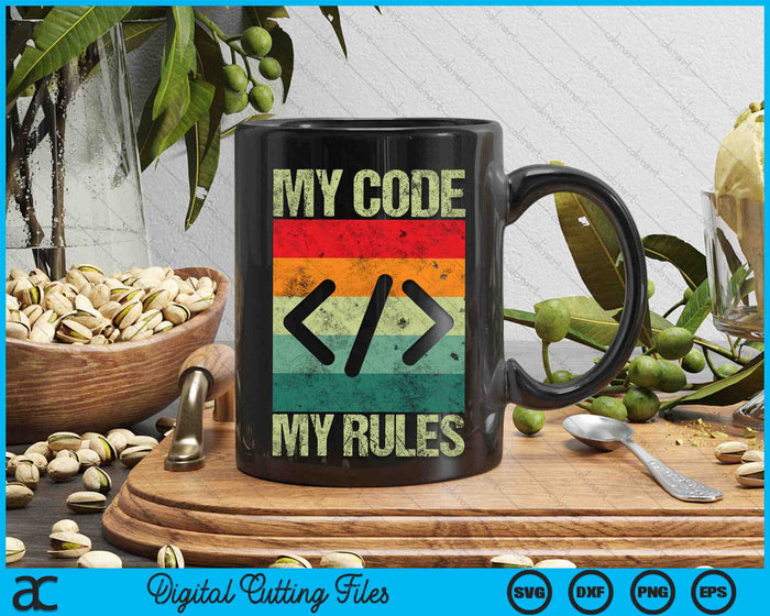 Mijn code mijn regels programmeur SVG PNG digitale snijbestanden