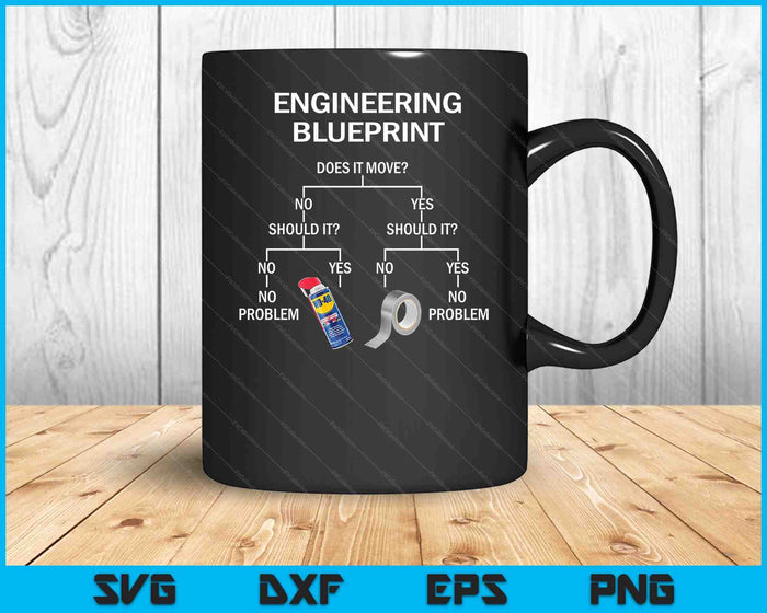 My Engineering Blueprint Funny Engineer SVG PNG Digital Cutting Files