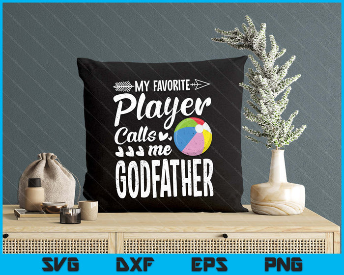 Mijn favoriete strandbalspeler noemt me Godfather SVG PNG digitale snijbestanden 