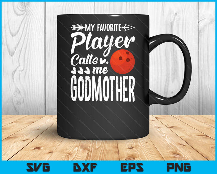 Mijn favoriete bowlingspeler noemt me Godmother SVG PNG digitale snijbestanden