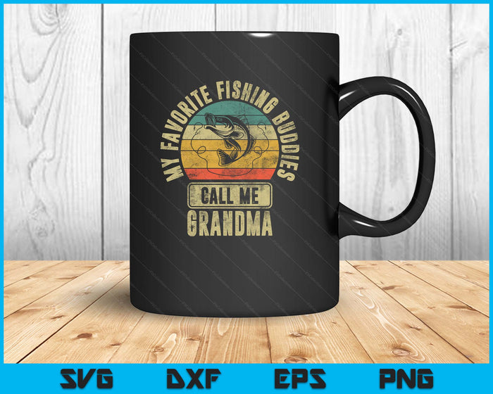 My Favorite Fishing Buddies Call Me Grandma Shirt Fisherman SVG PNG Digital Printable Files