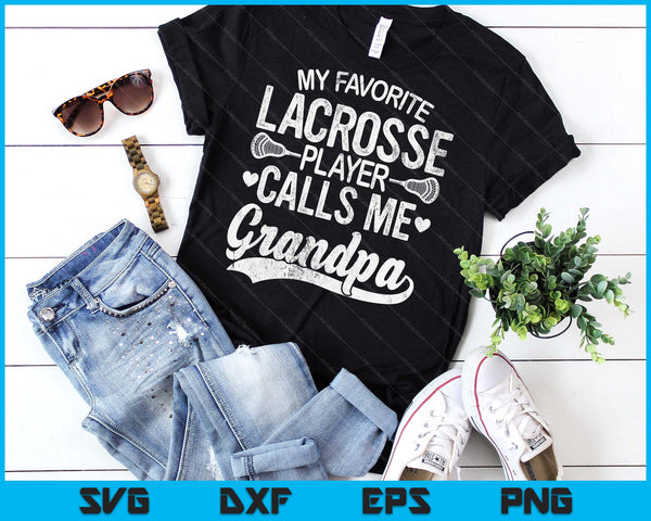 Mijn favoriete lacrossespeler noemt me opa Vaderdag SVG PNG digitale snijbestanden