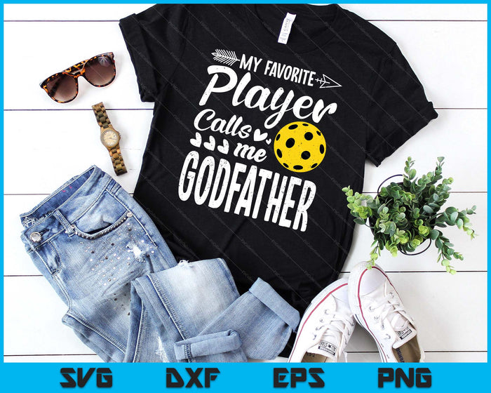 Mijn favoriete Pickleball-speler noemt me Godfather SVG PNG digitale snijbestanden 