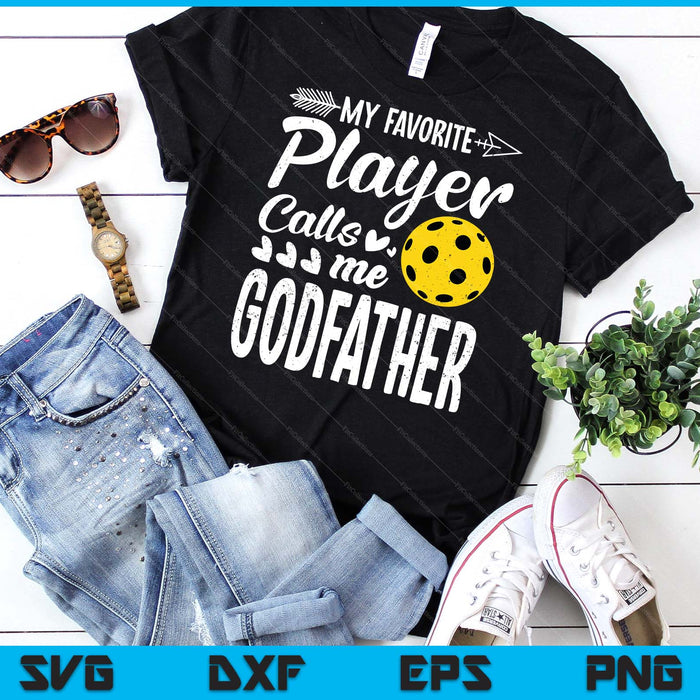 Mijn favoriete Pickleball-speler noemt me Godfather SVG PNG digitale snijbestanden 