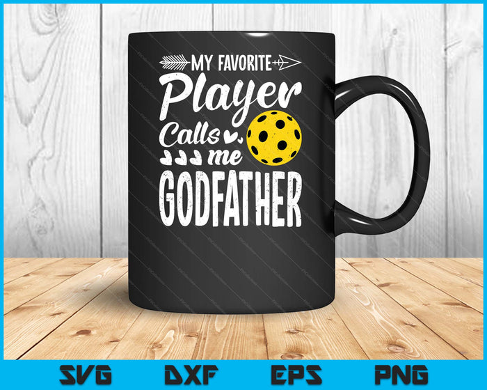Mijn favoriete Pickleball-speler noemt me Godfather SVG PNG digitale snijbestanden 