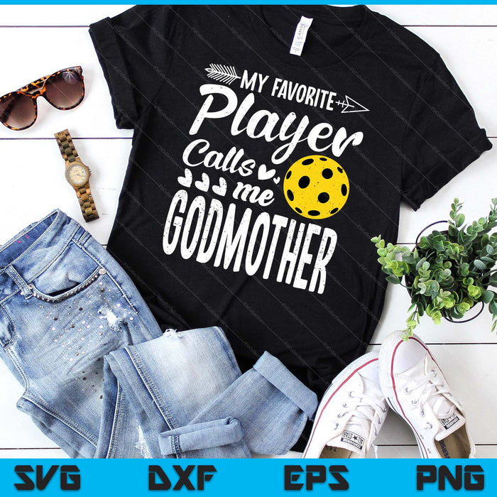 Mijn favoriete Pickleball-speler noemt me Godmother SVG PNG digitale snijbestanden 