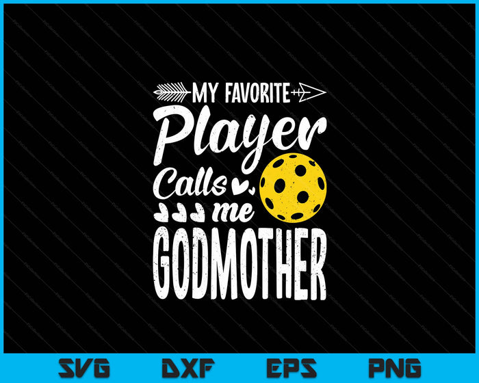 Mijn favoriete Pickleball-speler noemt me Godmother SVG PNG digitale snijbestanden 