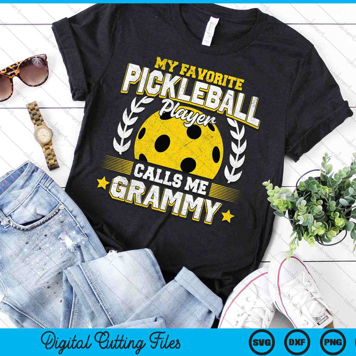 My Favorite Pickleball Player Calls Me Grammy Pickleball SVG PNG Digital Printable Files