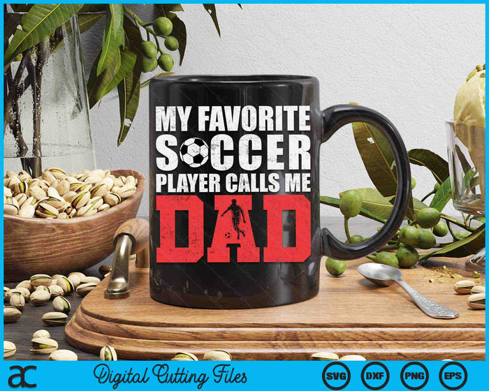 Mijn favoriete voetballer noemt me papa Fathers Day SVG PNG digitale afdrukbare bestanden