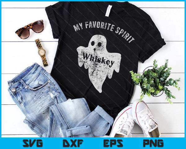 My Favorite Spirit Whiskey Funny Halloween Ghost Drinking Party SVG PNG Digital Printable Files