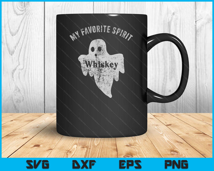 My Favorite Spirit Whiskey Funny Halloween Ghost Drinking Party SVG PNG Digital Printable Files