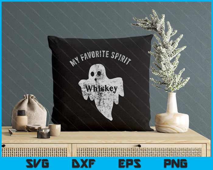 My Favorite Spirit Whiskey Funny Halloween Ghost Drinking Party SVG PNG Digital Printable Files