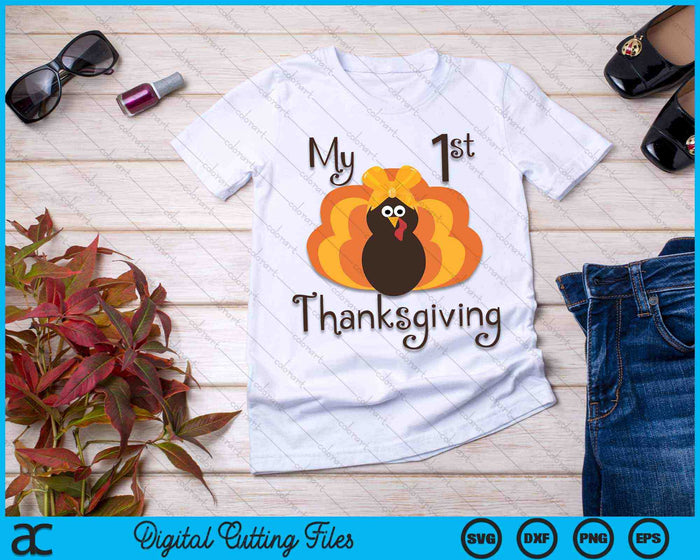 Mijn eerste Thanksgiving Baby Girl Thanksgiving SVG PNG digitale snijbestanden
