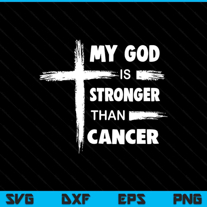 My God is stronger than cancer. cancer awareness Christian SVG cut file