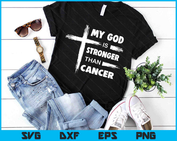 My God is Stronger than Cancer. Cancer Awareness Christian SVG PNG Digital Printable Files