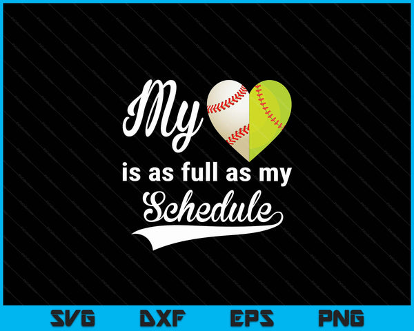 My heart is full baseball-softball SVG cut file