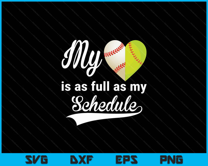 My Heart Is Full Baseball-Softball SVG PNG Digital Printable Files