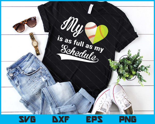 My Heart Is Full Baseball-Softball SVG PNG Digital Printable Files