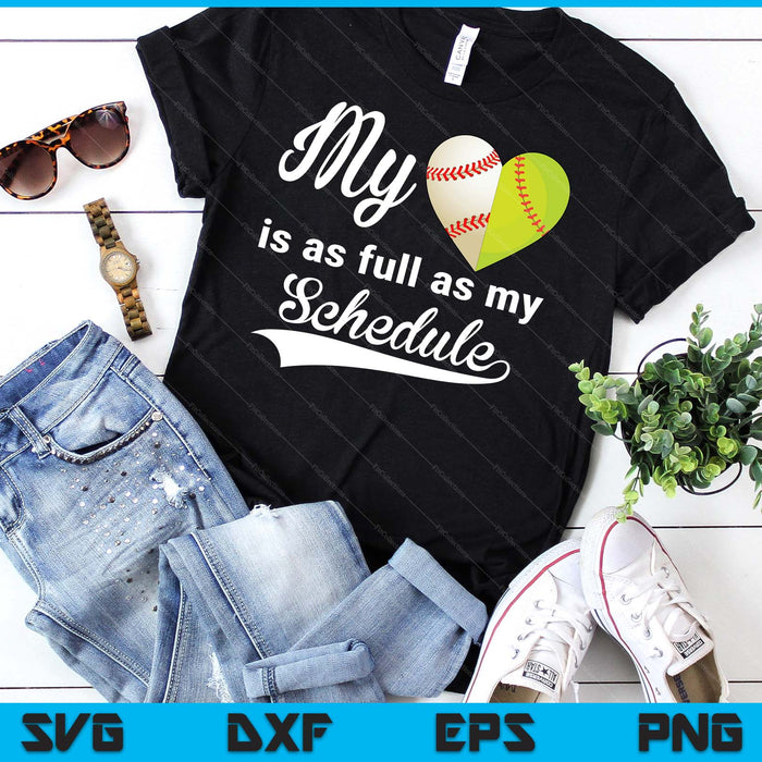 My Heart Is Full Baseball-Softball SVG PNG Digital Printable Files