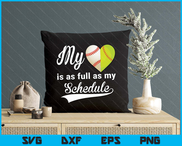 My Heart Is Full Baseball-Softball SVG PNG Digital Printable Files