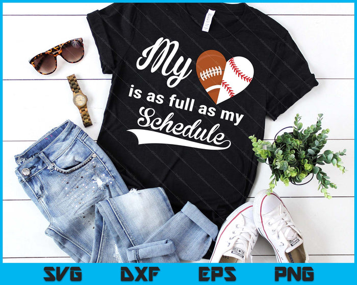 My Heart Is Full Football-Baseball SVG PNG Digital Printable Files