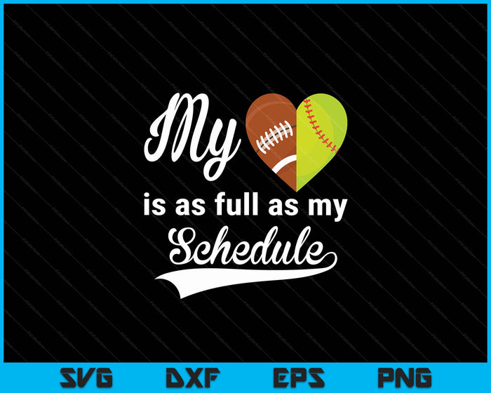 My Heart Is Full Football-Softball SVG PNG Digital Printable Files