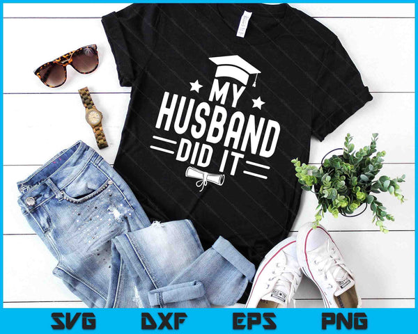 My Husband  Did It Men's Black Small Modern Letter Print SVG PNG Digital Printable Files
